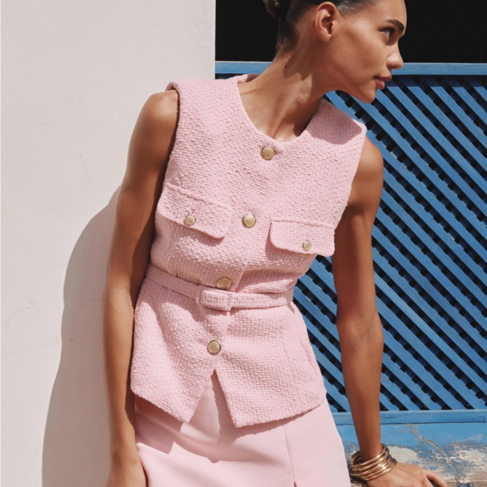 Zara Structured Belt Vest NWT